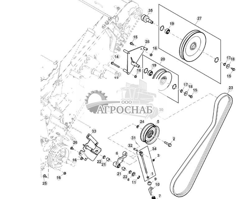 Натяжитель привода наклонной камеры с постоянной скоростью, 2 паза — 2HC - ST832680 606.jpg